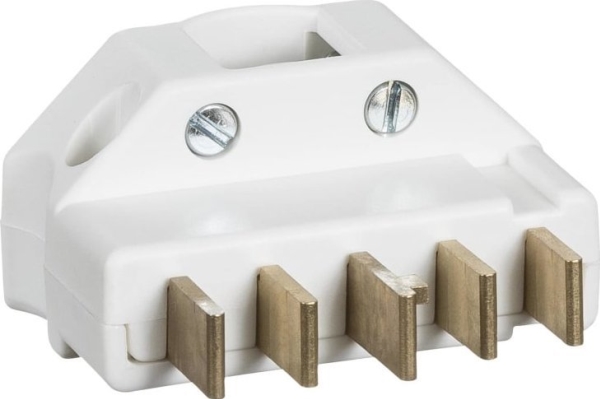 LAURITZ KNUDSEN Stikprop dansk flerpolet system 3P+0+J vinkel 16A 440V hvid
