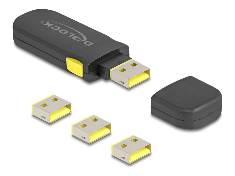 Delock - Set med USB-portskydd - för USB Typ-A hona - svart, gul | Datorer & Surfplattor - Bärbara tillbehör - Övriga tillbehör | GameStuff