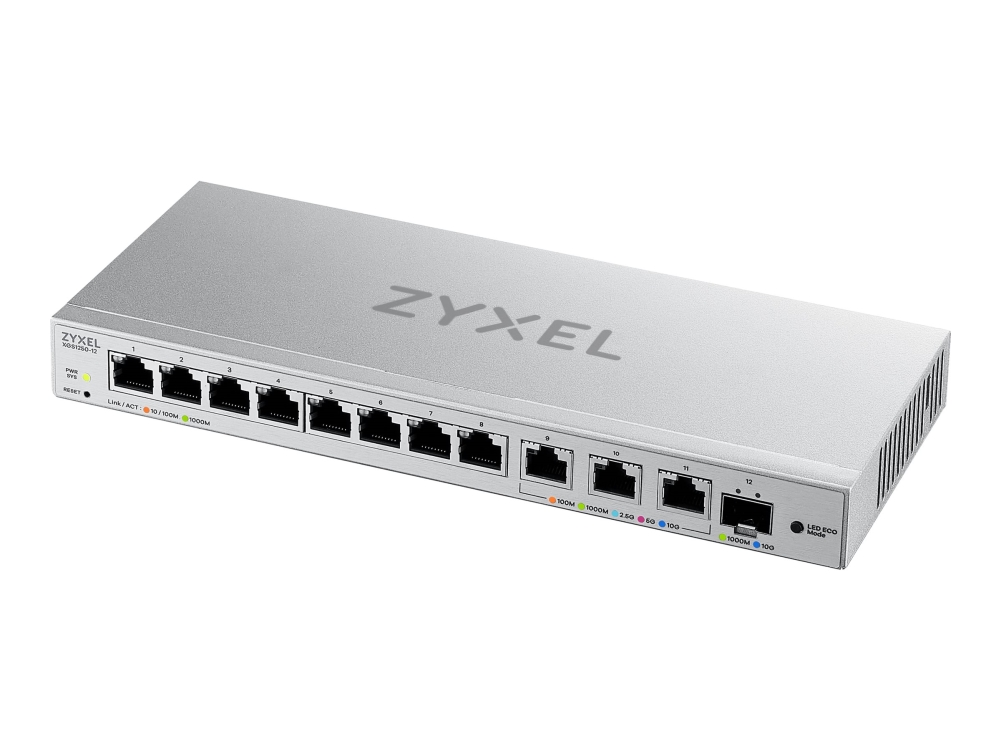 Zyxel Xgs1250 12 Switch Administreret 8 X 10/100/1000 3 X 1/2.5/5/10gbase T 1 X 1 Gigabit / 10 Gigabit Sfp Desktop