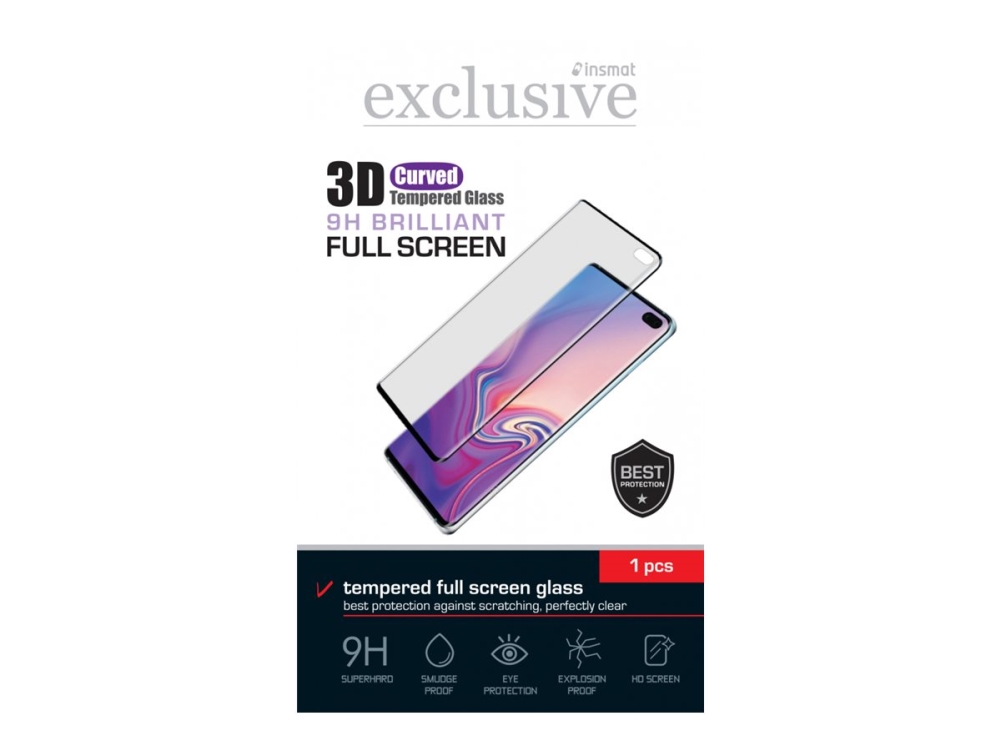 Insmat Exclusive - Skærmbeskytter For Mobiltelefon - Fuld Skærm - 3D - Glas - Rammefarve Sort - For Oneplus 13