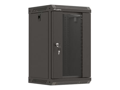 Lanberg WF11 Series - Rack skåp - 300 x 300, med glasdörr, levereras i platt paket - väggmontering - svart, RAL 9004 - 9U - 10 | Datorer & Surfplattor - Rackkabinetter - Rackkabinett | GameStuff