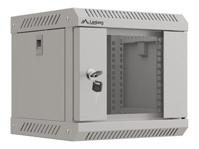 Lanberg WF11 Series - Rack kabinet - 300 x 300, med glasdør, flad pakke - vægmonterbar - grå, RAL 7035 - 4U - 10