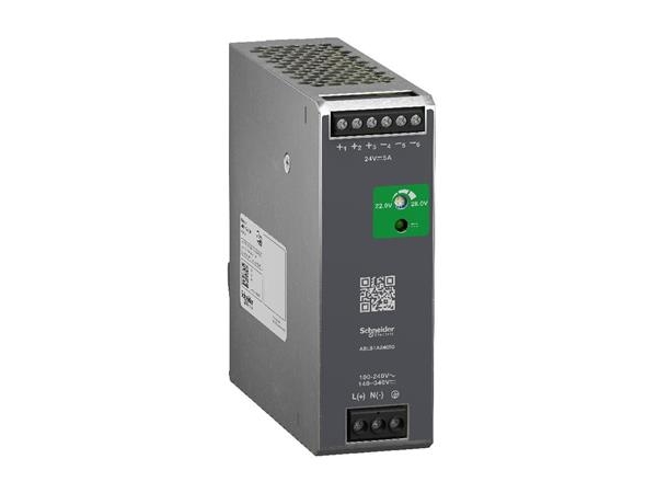 Schneider Electric Modicon Strømforsyning 100-240 V Ac, 24V Dc, 5A 1.Faset Optimized Bredde 40 Mm Højde 124 Mm