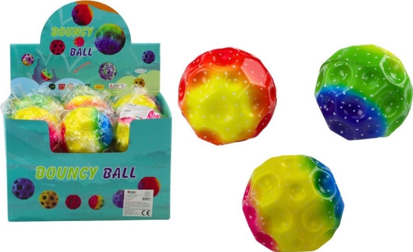 LeanToys Lysende hoppebold med fordybning 9,5 cm Farverig