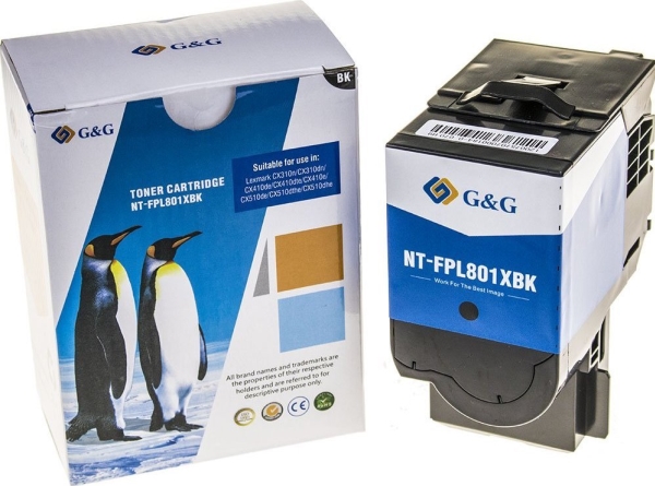 G&Ampg G&Ampg Kompatibel Toner Med Lexmark 80C2sk0, Nt-Fpl801xbk-A, Sort, 2500S