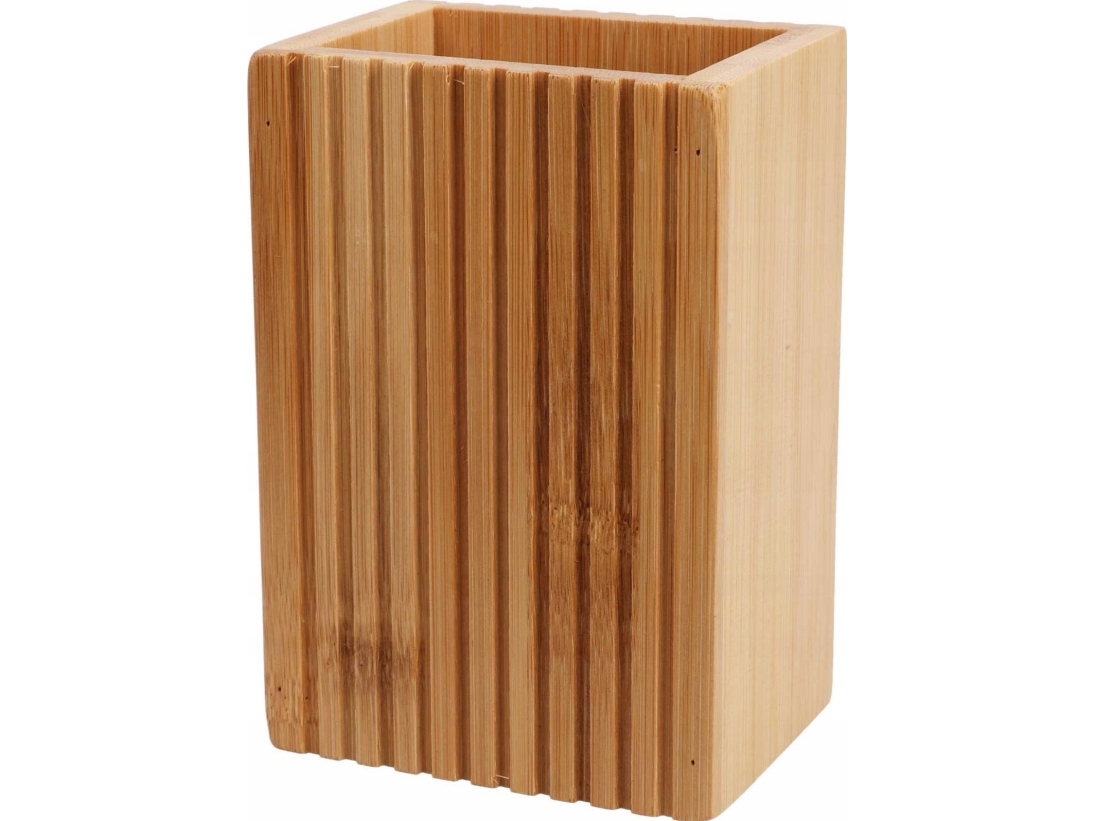 Tandbørstekop i bambus, 9 x 7 x 12,5 cm