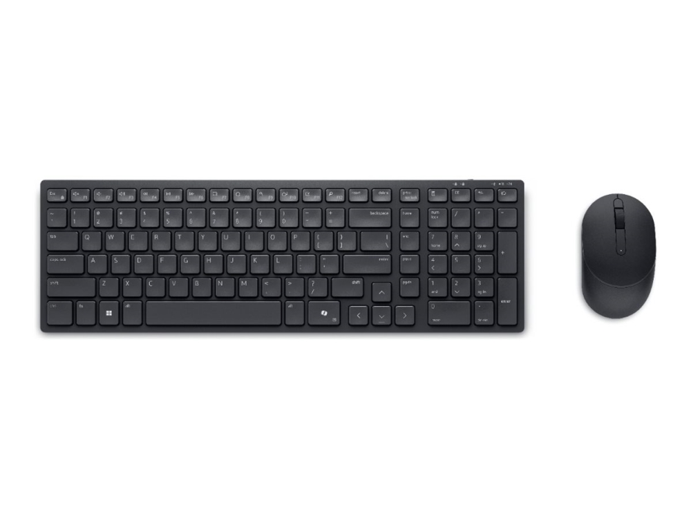 Dell Pro Compact Silent Km555 - Sæt Med Mus Og Tastatur - Trådløs - 2.4 Ghz, Bluetooth 5.1 - Qwerty - Ukrainsk - Med 3 Års Advanced Exchange Service