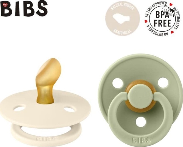 Bibs Colour Anatomical 2Er Pack Ivory & Sage S Schnuller Aus Hevea-Kautschuk