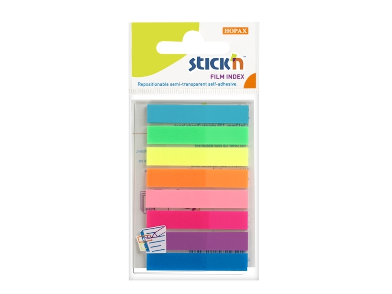 Indeksfaner 8St 45X8 20 Blad Assorterat Neon - (24 Stk.)