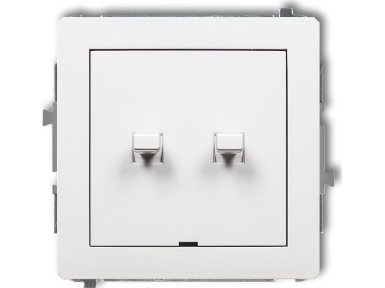 Karlik Deco Doppel-Taster (Zwei Tasten Ohne Piktogramme, Separate Stromversorgung) Us-Stil Weiß Dwpus-44.2