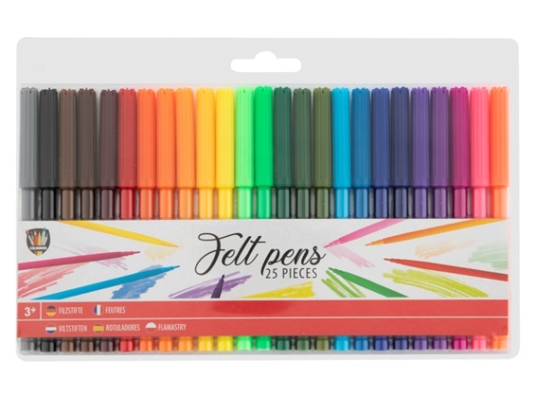 25 markörer i klara och livfulla färger | Skola & Hobby - Konstmaterial - Markörer | GameStuff