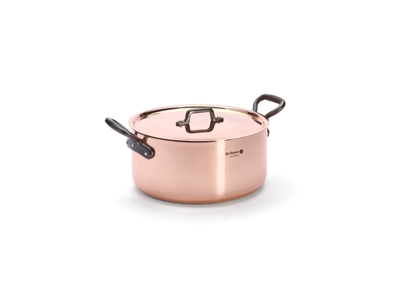 de Buyer 6466.28, 8 l, Rund, Koppar, Koppar, Rostfritt stål, Gjutjärn | Köksutrustning - Grytor & pannor - Grytor | GameStuff