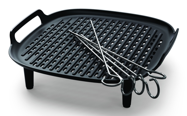 Philips Tillbehör till Airfryer 6,2 l, Grillbotten och grillspett, Philips, NA130, NA230, NA231, NA330, NA331, HD9270, HD9280, Gjuten aluminium, 194 mm, 196 mm | Köksapparater - Köksmaskiner - Fritös | GameStuff