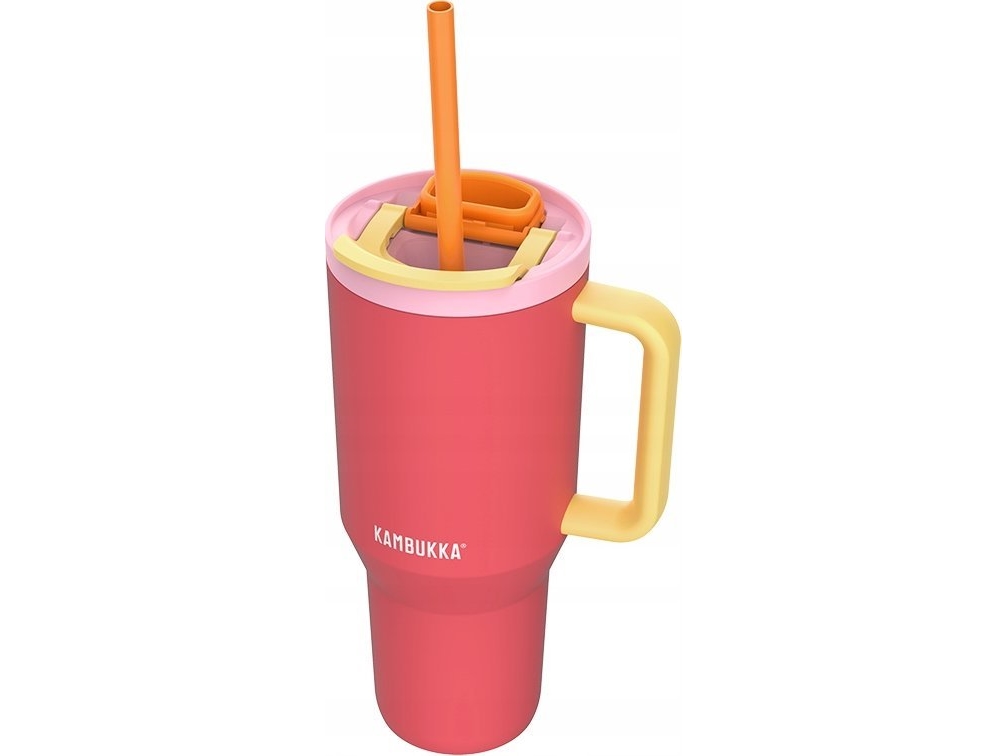 Kambukka Rio Tumbler 950 Ml Pink Papaya Termokrus Med Teleskopisk Sugerør