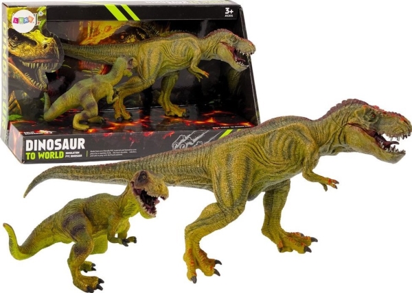 Leantoys Dinosaur-Figurer Tyrannosaurus Med Baby 2El