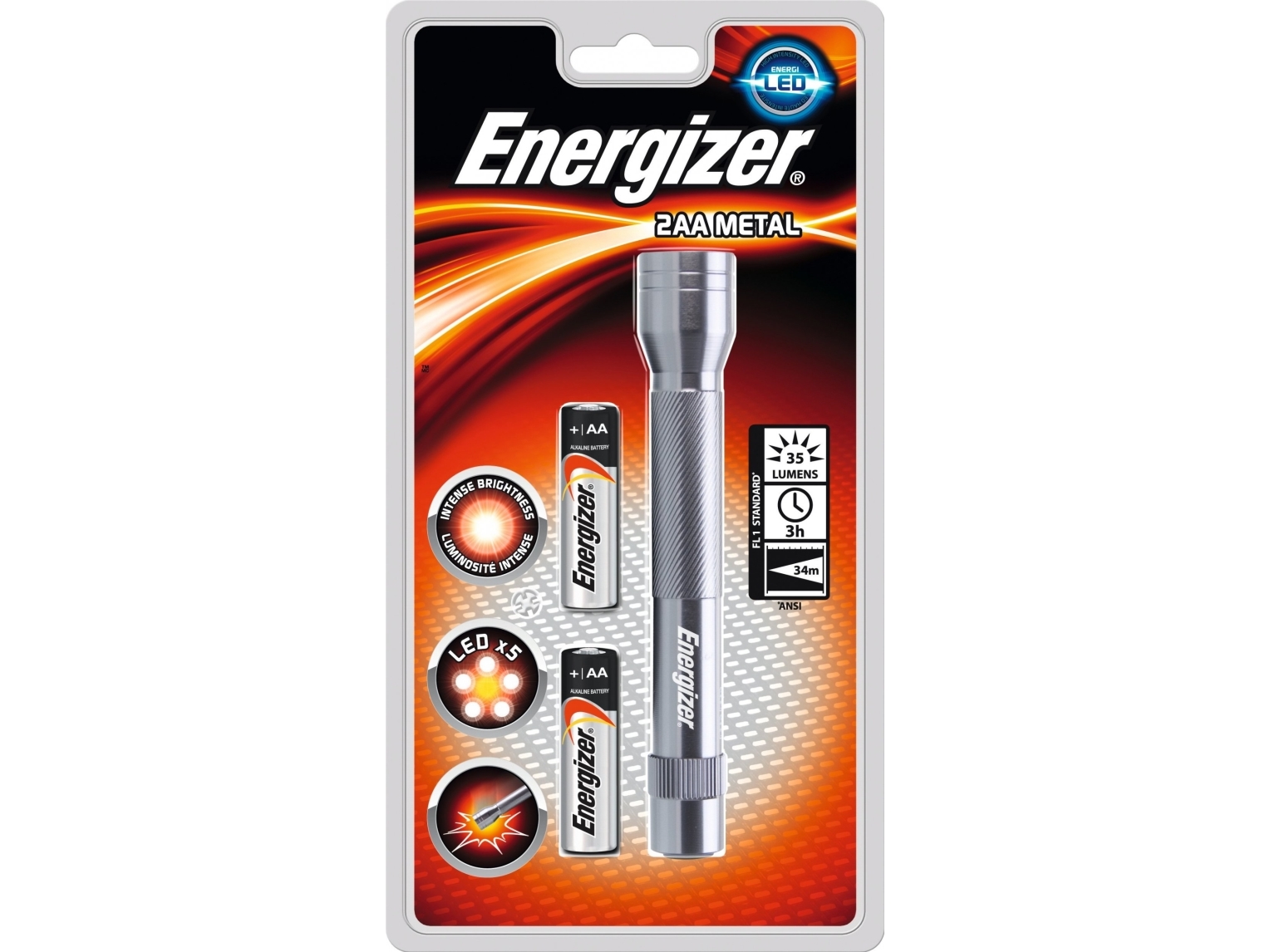 Energizer - Ficklampa - LED - vitt ljus - silver | Belysning - Annan belysning - Ficklampa | GameStuff