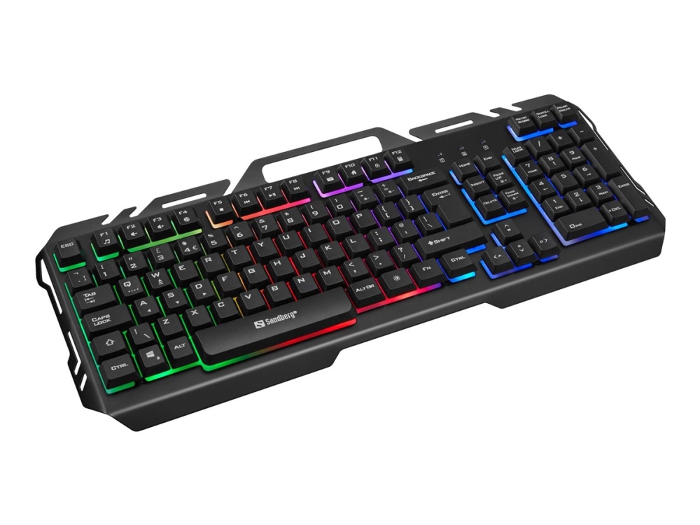 Sandberg 640-25, Volle Größe (100%), Usb, Membran Key Switch, Azerty, Rgb-Led, Schwarz