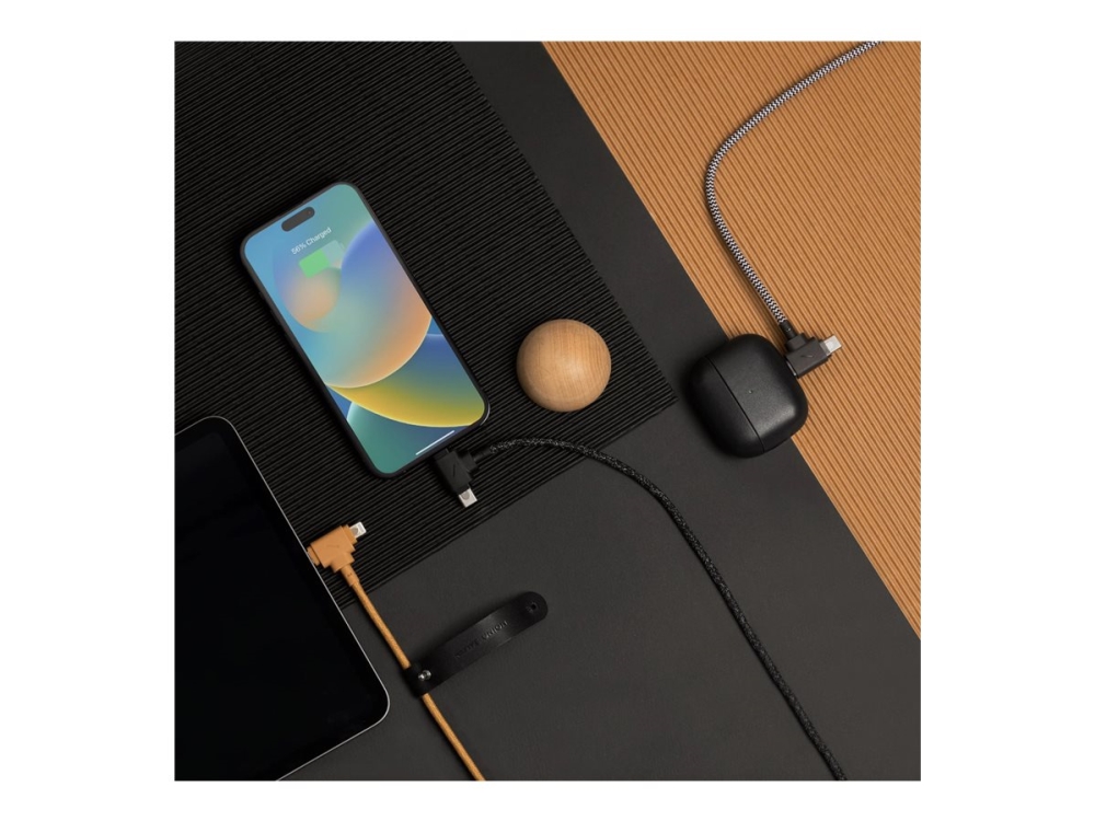 Native Union Belt Cable Duo - Lightning-Kabel - Usb-C Han Til Lightning, Usb-C Han - 1.5 M - Zebra - Usb Power Delivery (60W)