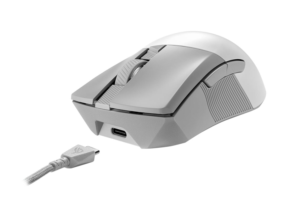 Asus Rog Gladius Iii Wireless Aimpoint White, Rechts, Optisch, Rf Wireless + Bluetooth + Usb Type-A, 36000 Dpi, Weiß