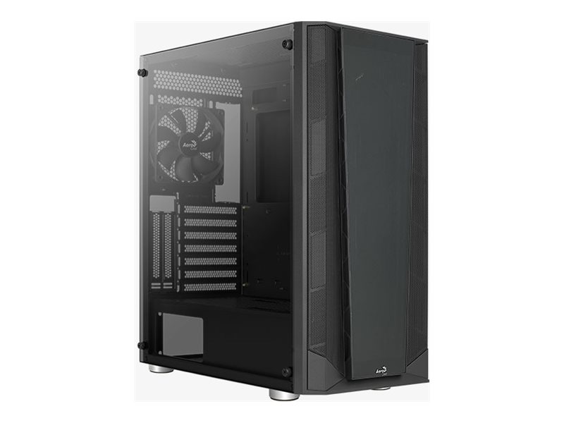 Aerocool Prism-G-Bk-V1, Midi Tower, Pc, Schwarz, Atx, Micro Atx, Mini-Itx, Abs, Metall, Gehärtetes Glas, Gaming