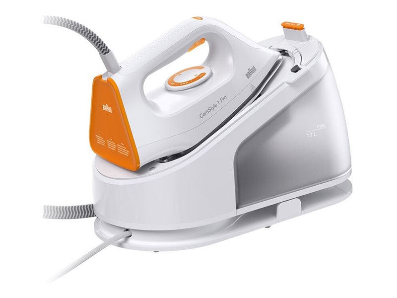 Braun Carestyle 1 Pro Is 1511 - Dampstrygejern Med Automatisk Afbrydelse - Såleplade: Freeglide 3D Superceramic - 2200 W - Hvid/Orange