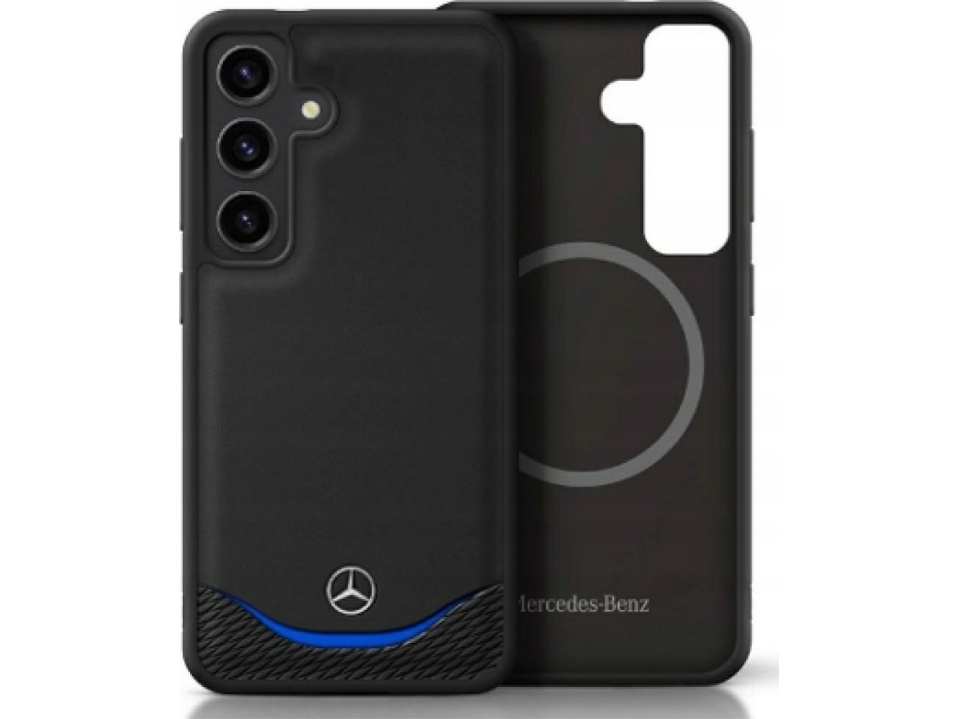 Mercedes Lader Kontrasterad Blå Horisontell Curve Magsafe Samsung Galaxy S25 Mobilskal Svart