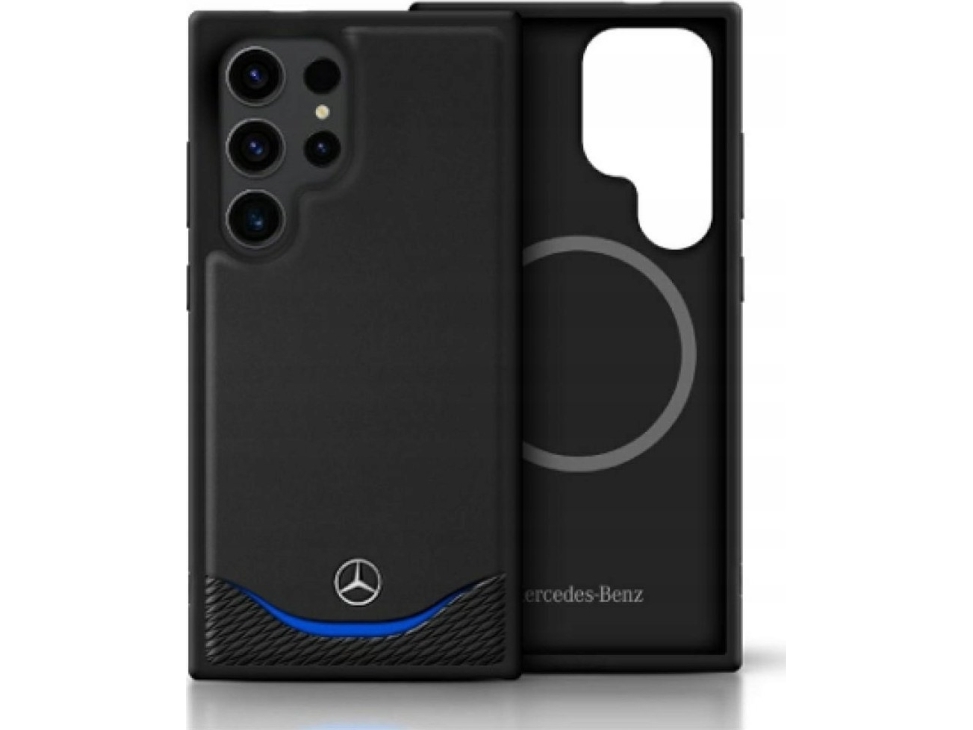 Mercedes Lader Kontrasterad Blå Horisontell Curve Magsafe Samsung Galaxy S25 Ultra Mobilskal Svart