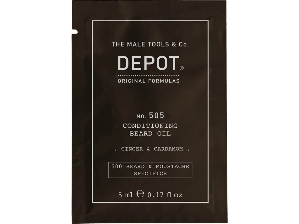 Depot Beard & Mustache Specifics No. 505 skäggolja, ingefära & kardemumma, 5 ml | Hårvård - Skäggolja - Skäggolja | GameStuff