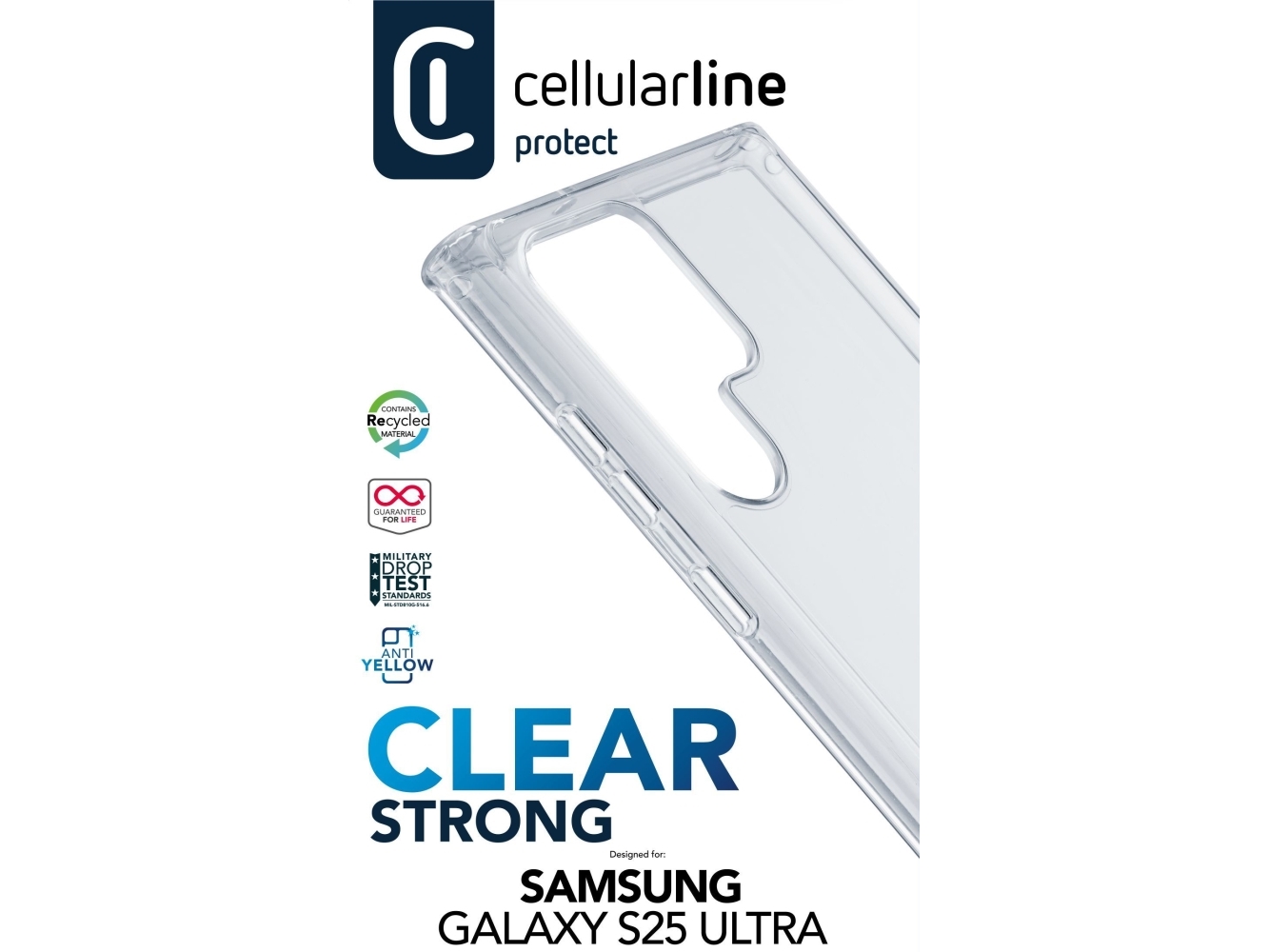 Cellularline Clearduogals25ut Omslag Samsung Galaxy S25 Ultra 17 3 Cm 6.8  " Transparent