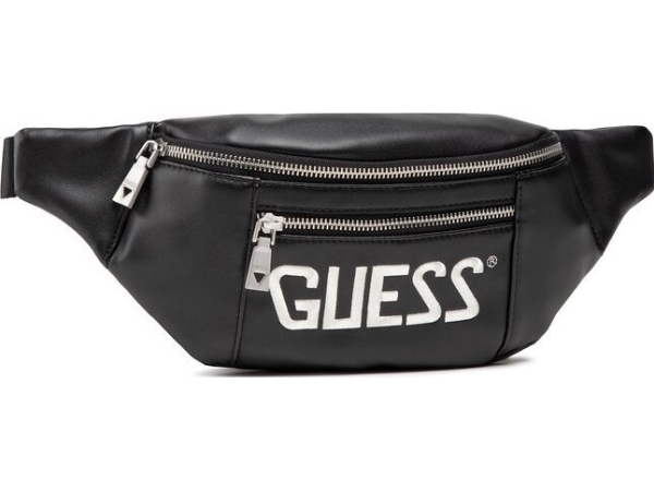 Guess Salameda Læder-Tekstil Bæltetaske, Sort, 29,5/39 X 14 X 7 Cm - Til Mænd