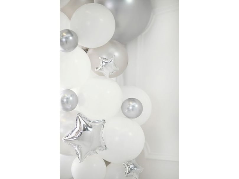 Sølv Glossy Ballon, 50 Stk