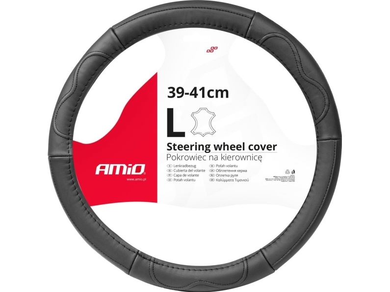 Amio Automobilio vairo užvalkalas 39-41 cm, natūrali oda, SWC-49-L