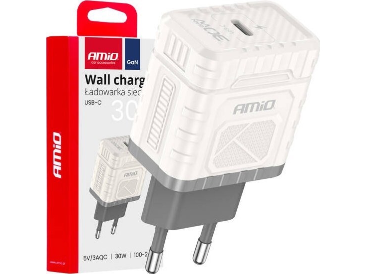 Quick Charge Gan Pd 30W Usb-C-Netoplader Amio-04285