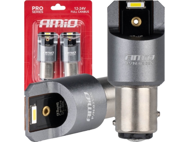 Amio Led-Lampor Full Canbus Pro Bay15d P21/5W 2X1860smd Vit 12V 24V Amio-03595