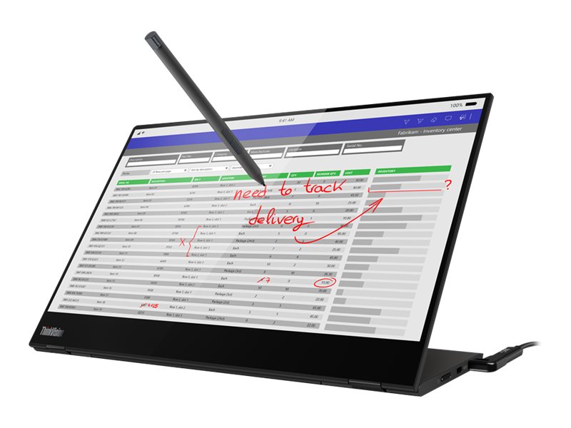 Lenovo Thinkvision M14t Led Skarm 14  " Barbar Pekskarm 1920 X 1080 Full Hd 1080p @ 60 Hz 300 Cd/m² 700:1 6 Ms 2xusb C Korpsvart