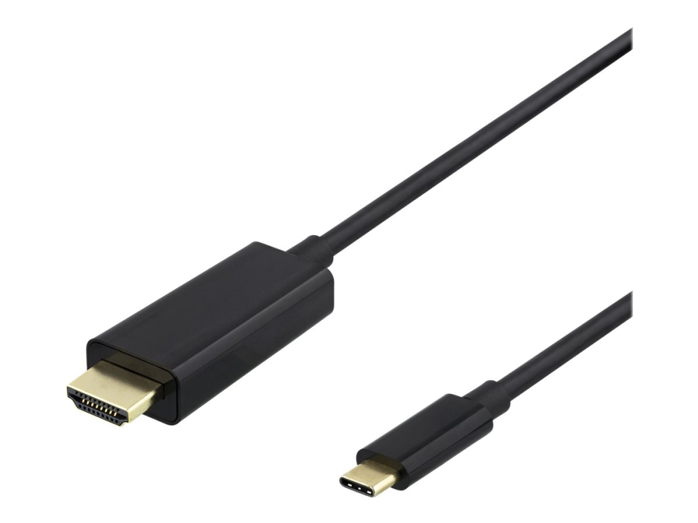 Deltaco - Adapterkabel - Usb-C Han Til Hdmi Han - 50 Cm - Sort - 4K60hz (4096 X 2160) Support