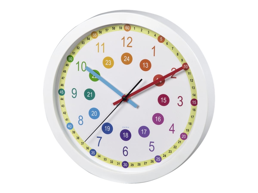 Hama Easy Learning Children's - Ur - kvarts - vægmonterbar - 30 cm - Farve - ramme: hvid
