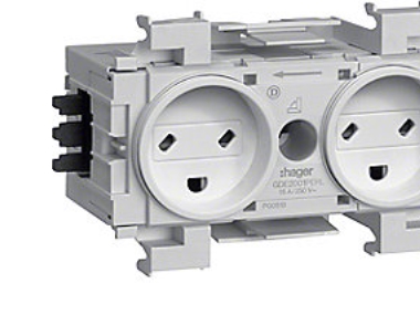 Ecoline 2xEDB uttag för frontmontering RAL 9016 | Lauritz Knudsen - LK FUGA - Strömbrytare & Kontaktdon | GameStuff