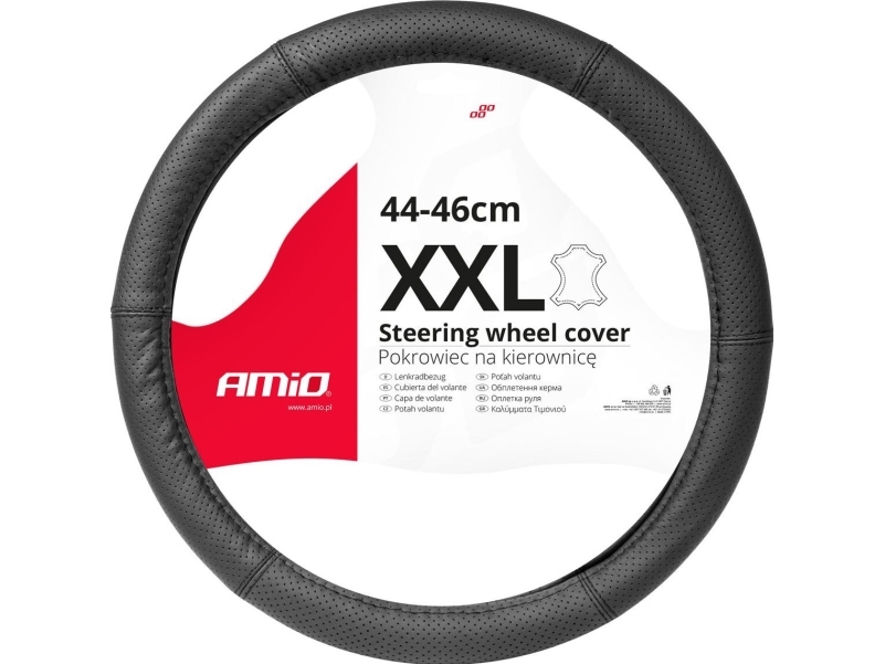 Amio Automobilio vairo užvalkalas 44-46 cm, natūrali oda, SWC-50-XXL
