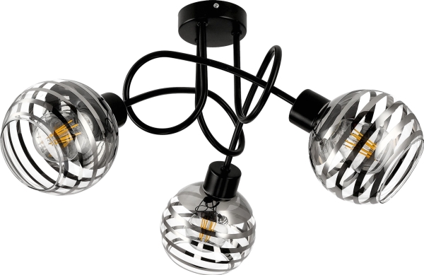 Orno Milano 3p E27 Taklampa Max. 3x60w Svart
