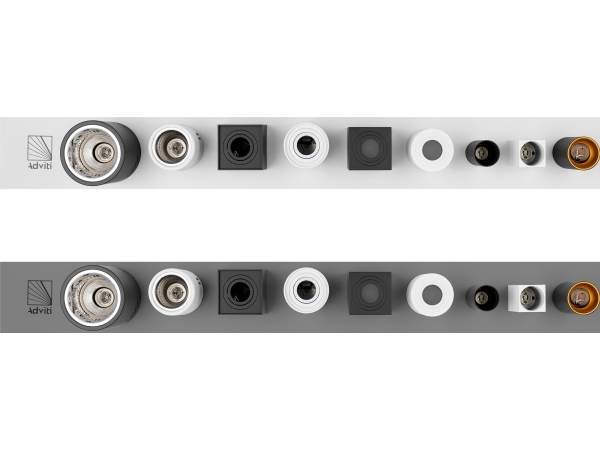 Adviti exponeringsställ för infällda armaturer, grå, 133x16 cm | Papper & Emballage - Skyltning - Förvaringsskåp och informationsbrädor | GameStuff