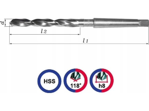 Bore Til Metal Baildon Din 345 Rn Nwkc 18,5 Mm, Hss (S), 233-135 Mm (Mk2 Skaft)