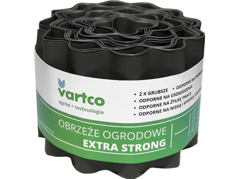 Agaplast aaltopahvin muotoinen puutarhan reunus 20cm x9m Vartco Extra Strong harmaa