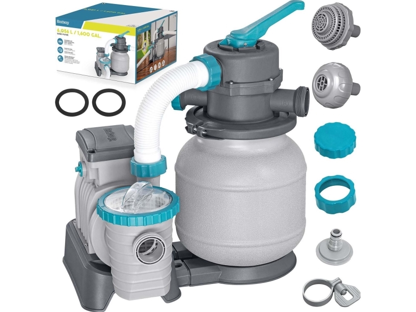 Bestway 58497, Sandfilterset, Schwarz, Orange, Weiß, Überirdischer Pool, 5700 L, 1100 L, 42300 L