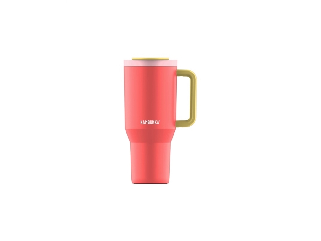 Kambukka Rio Tumbler 950ml Pink Papaya termomugg med teleskopiskt sugrör | Bordssättning - Par - Muggar & koppar | GameStuff