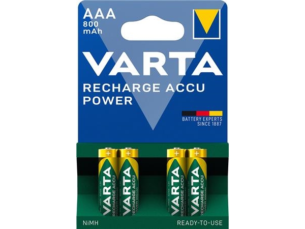Varta Rechargable Accu - Batterie 4 X Aaa - Nimh - (Wiederaufladbar) - 800 Mah