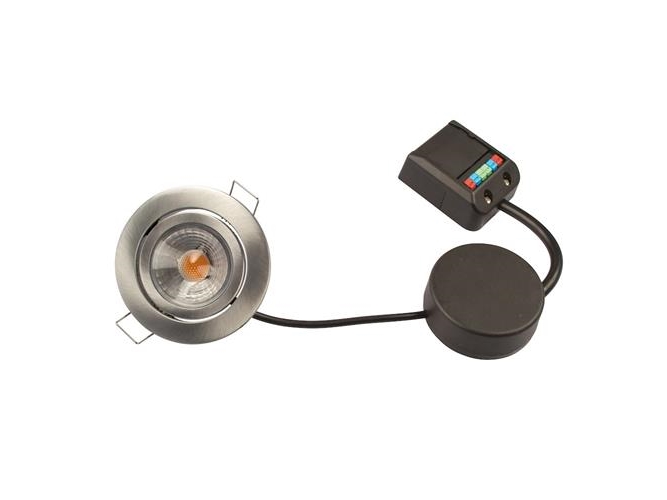 Claudia 230v Dimbar Flimmerfri 4 5w 3000k Ra95 305lm Ip44 Borstad Aluminium Rund.