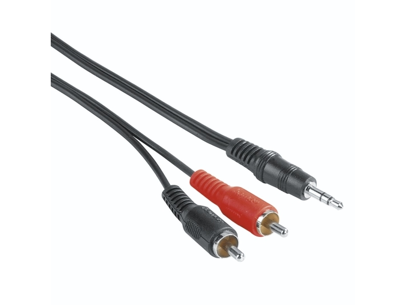 Hama 00205107, 3.5Mm, Hanstik, 2 X Rca, Hanstik, 5 M, Sort, Rød