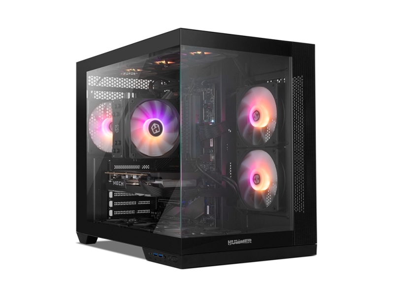 Nox Hummer Astra Neo Black, Midi Tower, Pc, Schwarz, Atx, Itx, Micro Atx, Spcc, Stahl, Gehärtetes Glas, Gaming