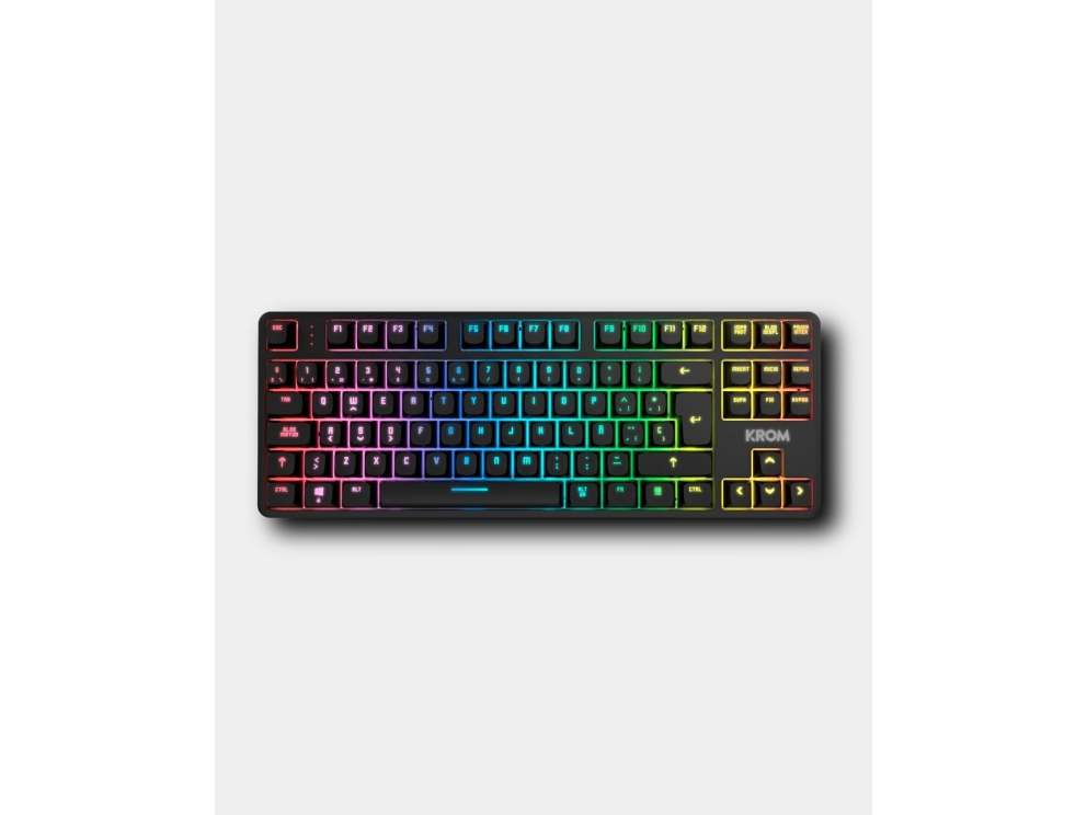 Krom Nxkromkernelprosp, Kabel & Trådløs, Usb + Rf Wireless + Bluetooth, Mekanisk, Qwerty, Rgb Led, Sort, Hvid